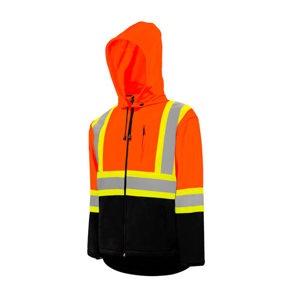 Soft Shell Jacket w/ Detachable Hood, 4″ Refl. Tape Thumbnail